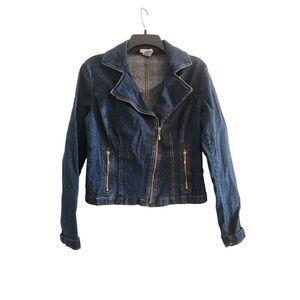 Cache denim zip up jacket size 10